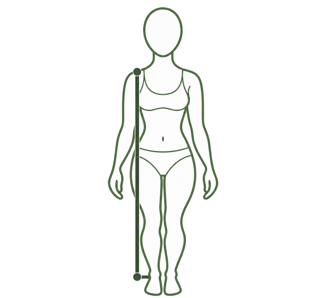 Illustration: how to measure Abaya length
