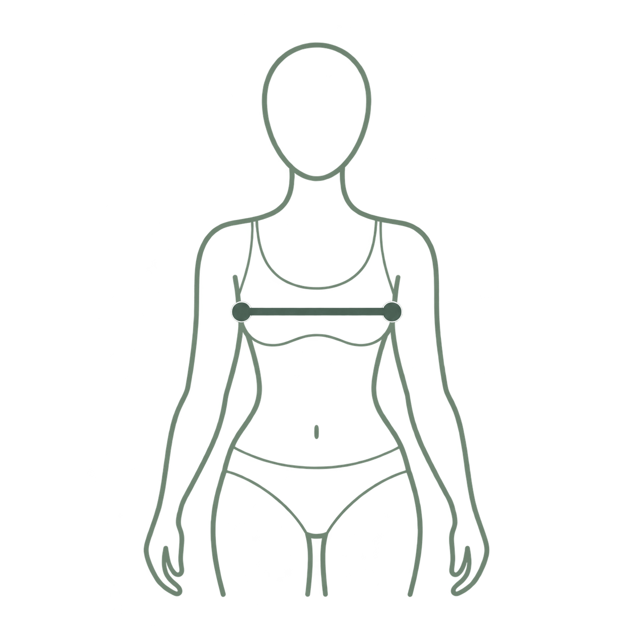 Illustration: how to measure front bust width